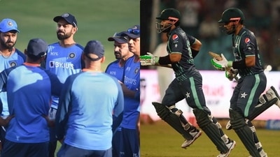 Indian team; Mohammad Rizwan and Babar Azam Indian team; Mohammad Rizwan and Babar Azam