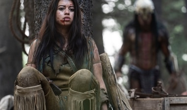 Prey movie review: Amber Midthunder and Dane DiLiegro in a still from the Predator prequel.