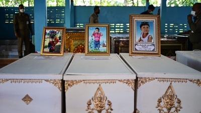Most of the children were slashed to death, while adults were shot, police said in the aftermath of the worst child death tolls in a massacre by a single killer in recent history. (AFP) Most of the children were slashed to death, while adults were shot, police said in the aftermath of the worst child death tolls in a massacre by a single killer in recent history. (AFP)