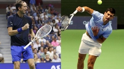 Novak Djokovic faces Daniil Medvedev in the Astana Open semi-final. (Reuters/AFP)