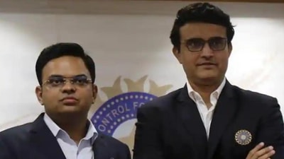 Sourav Ganguly and Jay Shah pose for a photograph. (File)