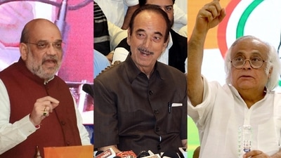 Union home minister Amit Shah, Democratic Azad Party chief Ghulam Nabi Azad, Congress leader Jairam Ramesh (L to R). Union home minister Amit Shah, Democratic Azad Party chief Ghulam Nabi Azad, Congress leader Jairam Ramesh (L to R).