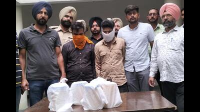 The accused in police custody in Tarn Taran on Friday. (HT File)
