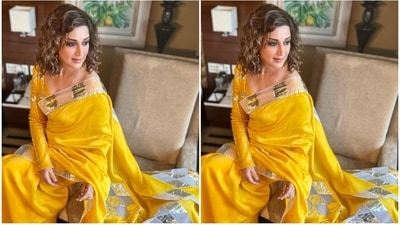 Earlier, Sonali Bendre shared a slew of pictures from her photoshoot featuring her in a yellow saree. "This nari deeply loves her saree [This woman deeply loves her saree]," she captioned her Instagram post. (Instagram/@iamsonalibendre)