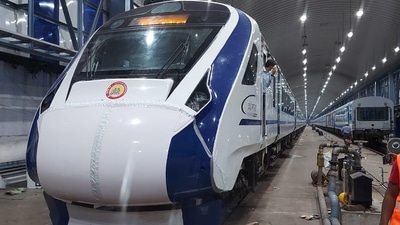 The Vande Bharat train which was hit by cattle on Thursday got repaired in Mumbai Central. The Vande Bharat train which was hit by cattle on Thursday got repaired in Mumbai Central. 