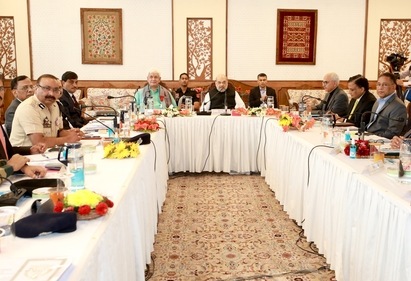 Union home minister Amit Shah held a security review meeting in Srinagar on Wednesday. Union home minister Amit Shah held a security review meeting in Srinagar on Wednesday.