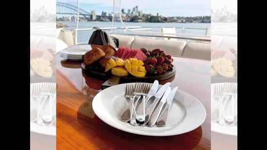 Breakfast aboard the Enigma Breakfast aboard the Enigma