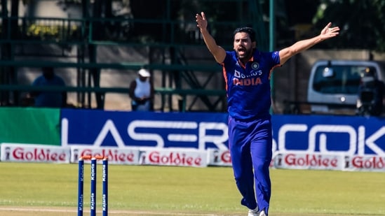 Deepak Chahar in action for Team India. Deepak Chahar in action for Team India.
