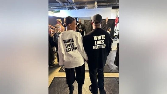 Black Lives Matter: Candace Owens posted a photo of her and Kanye West wearing "White Lives Matter" shirts.(Twitter)