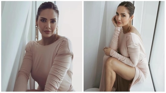 Esha Gupta's fashion sense is more inclined towards chic with a touch of glamour. She is not afraid of experimenting with her wardrobe and doesn't mind going all out. Earlier, she was seen raising the glam quotient as she struck some dreamy poses in a nude thigh-high slit gown.(Instagram/@egupta)