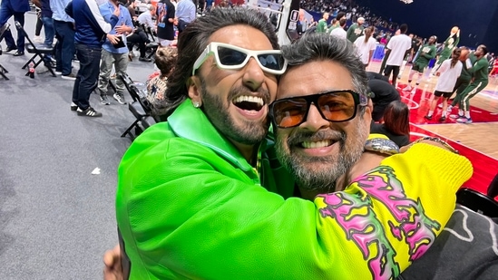 Ranveer Singh and R Madhavan at the NBA Abu Dhabi Games 2022.