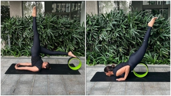 Alia Bhatt's trainer shares yoga asanas that can be done better with yoga wheel(Instagram/@anshukayoga)