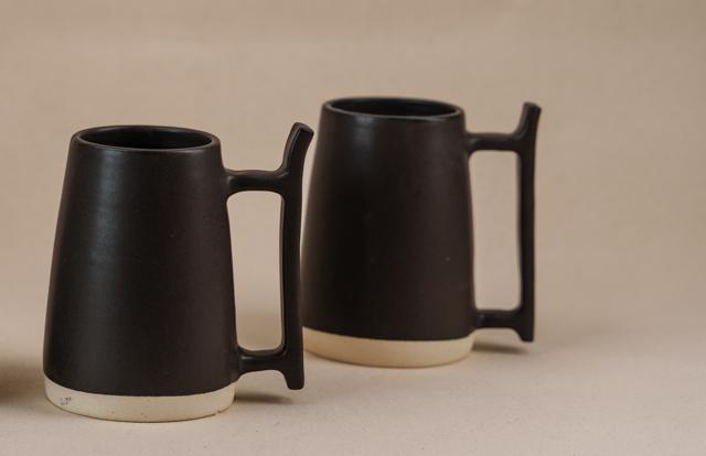 These stoneware mugs with a matt glaze finish will add an earthy and artistic touch to drinks. (Handmade ceramic beer mug by The Orby House) These stoneware mugs with a matt glaze finish will add an earthy and artistic touch to drinks. (Handmade ceramic beer mug by The Orby House)