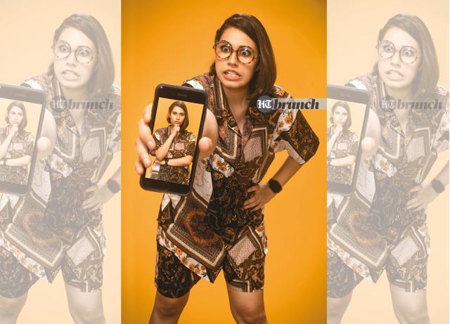 Saloni says, “I get my humour from my grandmother. We discovered pretty late that she was really funny, although she always had her one-liners— we never really noticed”; Outfit by Reza Shariffi (Subi Samuel)