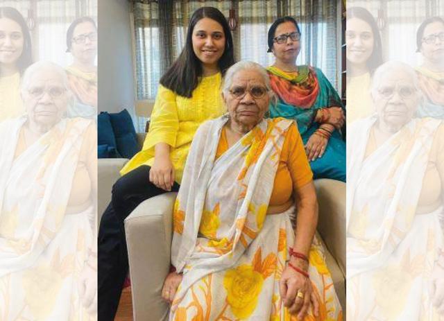 Saloni with her grandmother and mother