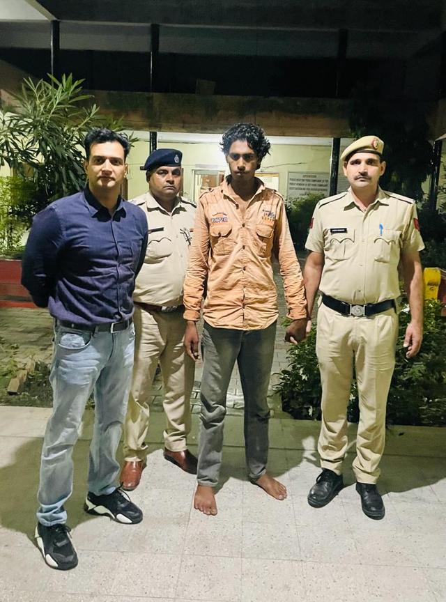 Gurmeet in the custody of Ambala police. (HT) Gurmeet in the custody of Ambala police. (HT)