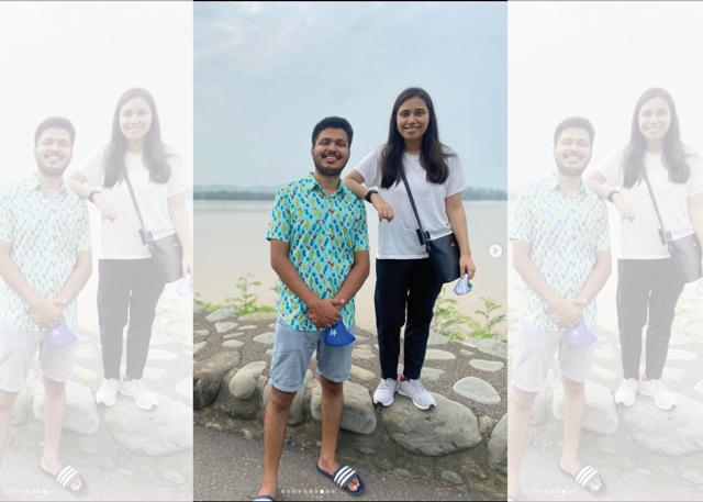 Saloni with her brother Shubham Gaur