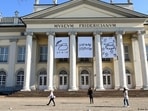 'Anti War Drawings, 2022': an artwork by Dan Perjovschi at a museum in Kassel