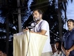 Congress leader Rahul Gandhi addressed supporters during the party's Bharat Jodo Yatra in Mandya on Thursday. (ANI Photo) Congress leader Rahul Gandhi addressed supporters during the party's Bharat Jodo Yatra in Mandya on Thursday. (ANI Photo)