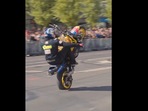 Stunt ride on his bike. (Instagram/@guinnessworldrecords) Stunt ride on his bike. (Instagram/@guinnessworldrecords)