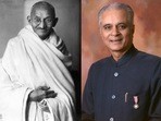 Mahatma Gandhi (L) and SB Mujumdar. (Wikimedia Commons) Mahatma Gandhi (L) and SB Mujumdar. (Wikimedia Commons)