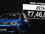 At an average, Maruti Suzuki is able to sell 5,128 Ignis cars every month.(Virendra Singh Gosain/HT PHOTO) At an average, Maruti Suzuki is able to sell 5,128 Ignis cars every month.(Virendra Singh Gosain/HT PHOTO)