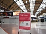 A sign warns passengers of a rail strike at Victoria Station in London. A 24-hour walkout by railway staff in Britain was set to create severe disruption as strikes resumed following the mourning period for Queen Elizabeth II. A sign warns passengers of a rail strike at Victoria Station in London. A 24-hour walkout by railway staff in Britain was set to create severe disruption as strikes resumed following the mourning period for Queen Elizabeth II. 