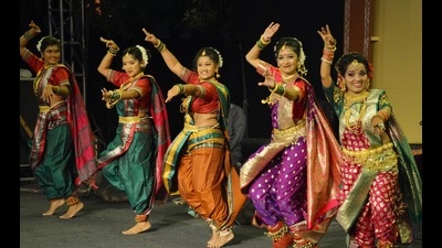 Dancers performing on Day 2 of the 12th Chandigarh National Crafts Mela at Kalagram, Manimajra, on Saturday. (Sant Arora/HT)