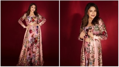 Madhuri Dixit is one Bollywood actor who has a huge fan following that ranges across all age groups. From traditional to fancy gowns, the 'Dhak Dhak' girl can pull off any look effortlessly. Recently, she stepped out in a floral printed ensemble and made fans go gaga. (Instagram/@stylebyami) Madhuri Dixit is one Bollywood actor who has a huge fan following that ranges across all age groups. From traditional to fancy gowns, the 'Dhak Dhak' girl can pull off any look effortlessly. Recently, she stepped out in a floral printed ensemble and made fans go gaga. (Instagram/@stylebyami)