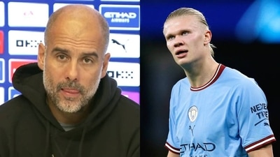 Pep Guardiola; Erling Haaland Pep Guardiola; Erling Haaland