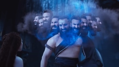 Saif Ali Khan in a still from Adipurush teaser.&nbsp;