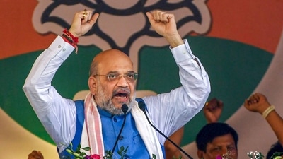 Union home minister Amit Shah addresses a public meeting at Khanapara ground in Guwahati, Saturday, Oct. 8, 2022. (PTI) Union home minister Amit Shah addresses a public meeting at Khanapara ground in Guwahati, Saturday, Oct. 8, 2022. (PTI)