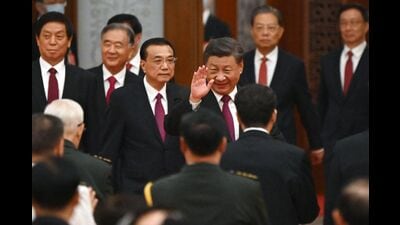 President Xi Jinping has been trying to assert his leadership by conveying both confidence in achieving the ‘great rejuvenation’ of the Chinese nation and also drawing attention to the greater struggles that lie ahead. Both, he seems to suggest, require the unquestioned leadership of the party with himself as the “core” and now the helmsman (AFP) President Xi Jinping has been trying to assert his leadership by conveying both confidence in achieving the ‘great rejuvenation’ of the Chinese nation and also drawing attention to the greater struggles that lie ahead. Both, he seems to suggest, require the unquestioned leadership of the party with himself as the “core” and now the helmsman (AFP)