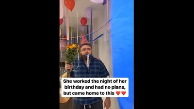 This man surprised his girlfriend. (Instagram/@majicallynews) This man surprised his girlfriend. (Instagram/@majicallynews)