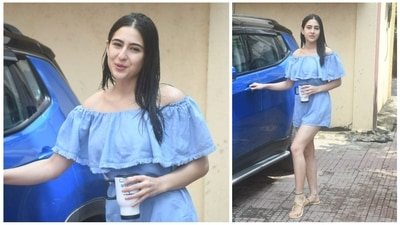 Sara Ali Khan was seen post her Pilates class on Saturday. The actor was in a blue jumpsuit. She was last seen in Atrangi Re and will now be seen with Vicky Kaushal in Laxman Utekar's next. She also has a film titled Gaslight in pipeline. (Varinder Chawla) Sara Ali Khan was seen post her Pilates class on Saturday. The actor was in a blue jumpsuit. She was last seen in Atrangi Re and will now be seen with Vicky Kaushal in Laxman Utekar's next. She also has a film titled Gaslight in pipeline. (Varinder Chawla) 