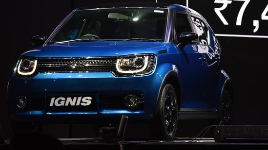 At an average, Maruti Suzuki is able to sell 5,128 Ignis cars every month.(Virendra Singh Gosain/HT PHOTO)