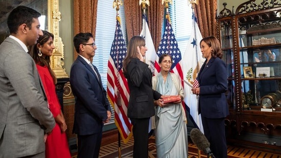 Kamala Harris administers swearing-in ceremony of Indian-American US Ambassador
