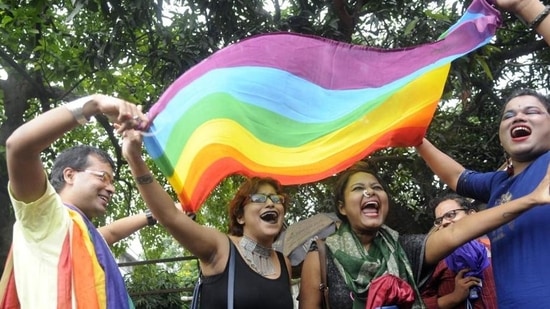The LGBTQI+ were jubilant after the SC verdict in 2018, which abolished penalisation of people for their sexual orientation and ordered that gay sex among consenting adults is not an offence.(Photo: Samir Jana/HT (Photo for representational purposes only))