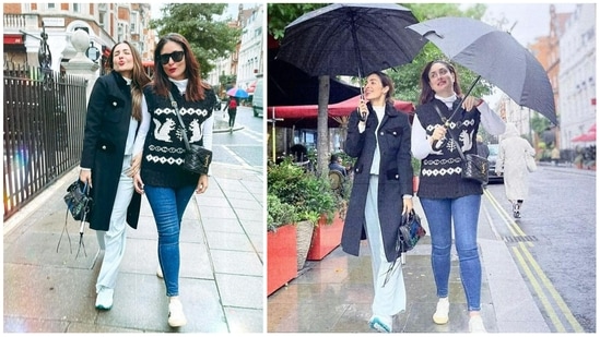 Malaika Arora and Kareena Kapoor during their time in London.&nbsp;
