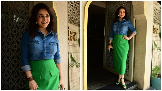 Tisca Chopra recently saw the release of her web show, Dahan on Disney+ Hotstar. She was spotted in the city on Saturday. She was last seen on the big screen in JugJugg Jeeyo. (Varinder Chawla)