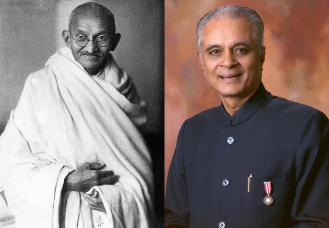 Mahatma Gandhi (L) and SB Mujumdar. (Wikimedia Commons) Mahatma Gandhi (L) and SB Mujumdar. (Wikimedia Commons)