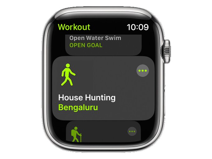 The graphic shows a workout programme called ‘house hunting’ which indicates that it is quite a task to find a home in Bengaluru. (anuragkrishh-Twitter)
