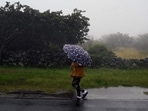 A woman walks under heavy rain along the road in the municipality of Santa Ana, department of Francisco Morazan, Honduras, before the arrival of Hurricane Julia. A woman walks under heavy rain along the road in the municipality of Santa Ana, department of Francisco Morazan, Honduras, before the arrival of Hurricane Julia. 