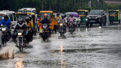 The Delhi traffic police have shared a list of places, which have reported tree falls, road cave-ins and potholes, on their Twitter handles on Sunday. (PTI) The Delhi traffic police have shared a list of places, which have reported tree falls, road cave-ins and potholes, on their Twitter handles on Sunday. (PTI)