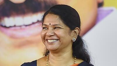 Kanimozhi Karunanidhi, the Thoothukudi MP and MK Stalin’s half-sister, who already leads the DMK’s women’s wing, was elevated as one of the party’s deputy general secretaries at the party general council meeting in Chennai on Sunday. (PTI)