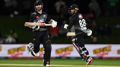 Kane Williamson and Devon Conway run between the wickets during the third match between New Zealand and Bangladesh (AFP) Kane Williamson and Devon Conway run between the wickets during the third match between New Zealand and Bangladesh (AFP)