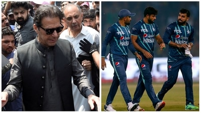 After making an unannounced stop near Rawalpindi, Imran asked the younger generation about their favourite cricketers (AP/ Reuters)