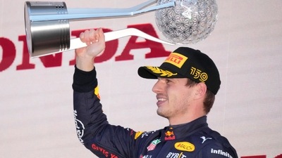 Red Bull driver Max Verstappen celebrates his win during the Japanese Formula One Grand Prix at the Suzuka Circuit (AP) Red Bull driver Max Verstappen celebrates his win during the Japanese Formula One Grand Prix at the Suzuka Circuit (AP)
