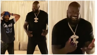 Ranveer Singh danced with Shaq. Ranveer Singh danced with Shaq.