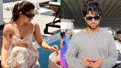 Rashmika Mandanna posed in dark sunglasses. Rashmika Mandanna posed in dark sunglasses.